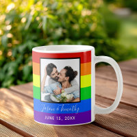 Photo à rayures arc-en-ciel Mariage LGBTQ Annivers