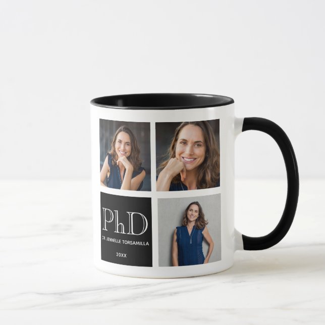 Mug Photo Black Doctorat Graduation (Droite)