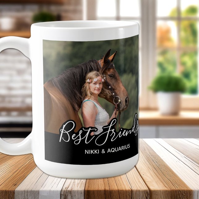 Mug Photo Cheval Personnalisé Black Meilleurs Amis (Créateur téléchargé)