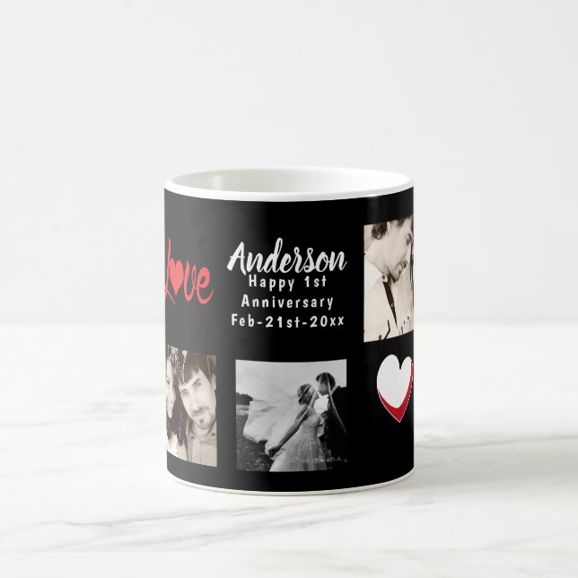 Mug PHOTO COLLAGE 20e 25e 30e anniversaire Noir (Centre)