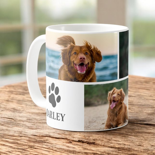 Mug Photo Collage Amoureux des chiens Paw Personnalisé (Créateur téléchargé)