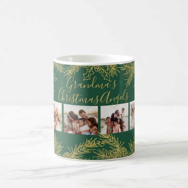 Mug Photo Collage Custom Elegant Grandma's Christmas  (Centre)