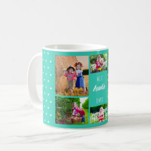 Mug Photo Collage Meilleure fille jamais Turquoise Pol