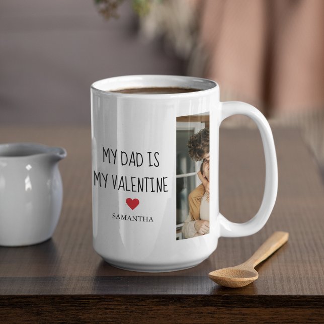 Mug Photo Collage | Mon père est mon cadeau Valentine (Créateur téléchargé)