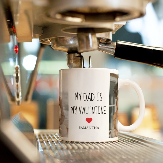 Mug Photo Collage | Mon père est mon cadeau Valentine (Créateur téléchargé)