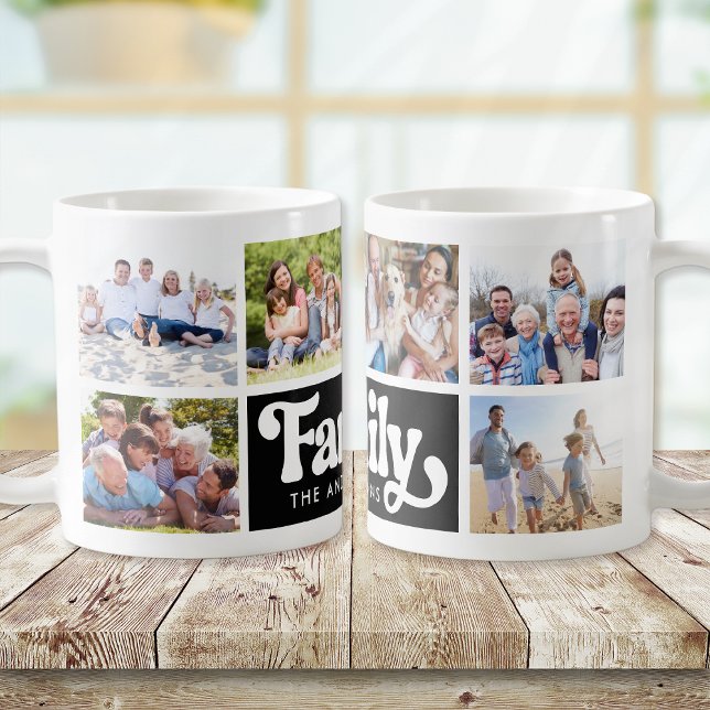 Mug Photo Collage Retro Famille 6 Photos (Créateur téléchargé)