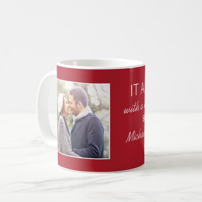 Mug Photo Couple Cute Où Tout A Commencé À Citer (Devant gauche)