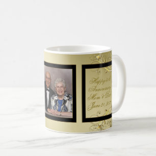 Mug Photo d'anniversaire de mariage de noir