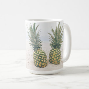 Mug Photo de 2 ananas sur une plage