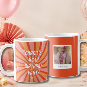 Mug Photo de 40e anniversaire rétro