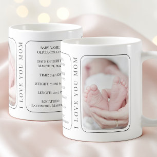 Mug Photo de bébé Moderne Blanc Première fête des mère