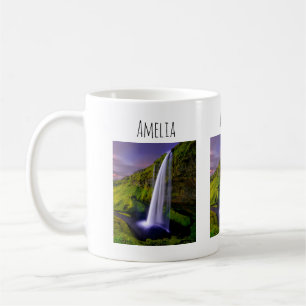Mug Photo de cascade islandaise verte et naturelle