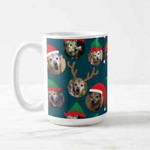 Mug Photo de Casquette de Noël bleu marine