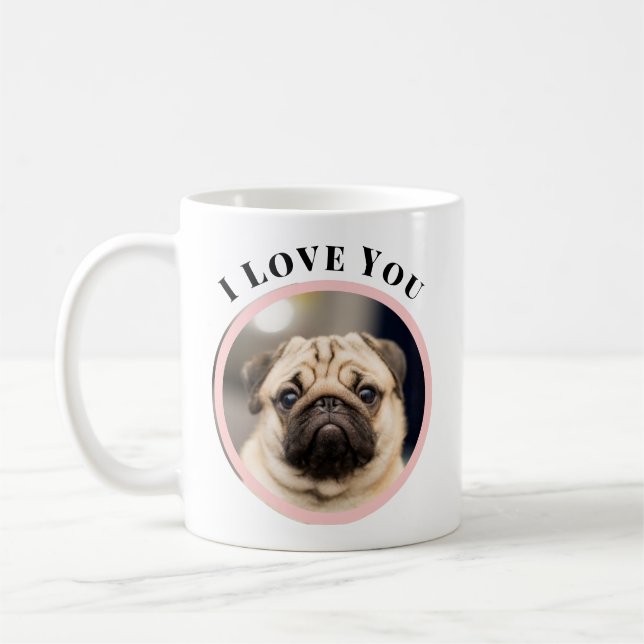 Mug Photo de chien animal de compagnie mignon en cadre (Gauche)
