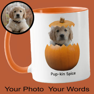 Mug Photo de chien drôle et mignon de citrouille d'Hal