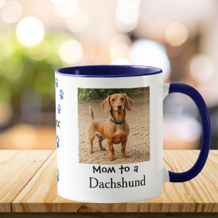 Mug Photo de chien Teckel Patte Bleue Personnaliser