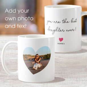Mug Photo de coeur d'amour de nom personnalisé de styl