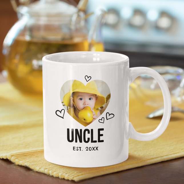 Mug Photo de Coeur de l'oncle esquissé (Créateur téléchargé)