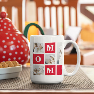 Mug Photo de collage moderne Best Mamma Ever Red Toxit