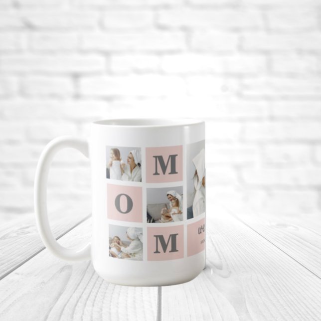 Mug Photo de collection moderne Best Mom Ever Pink Cad (Créateur téléchargé)