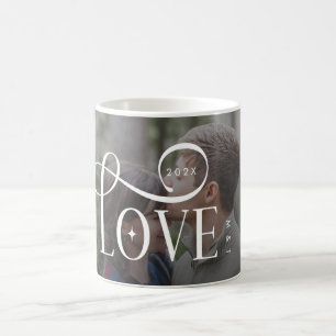 Mug Photo de couples fiancés personnalisé avec écritur