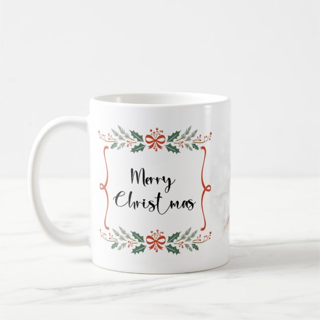 Mug Photo de famille de Noël personnalisée (Gauche)
