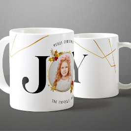 Mug Photo de famille géométrique Or moderne Noël