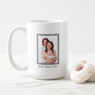 Mug Photo de famille Nom personnalisé Moderne