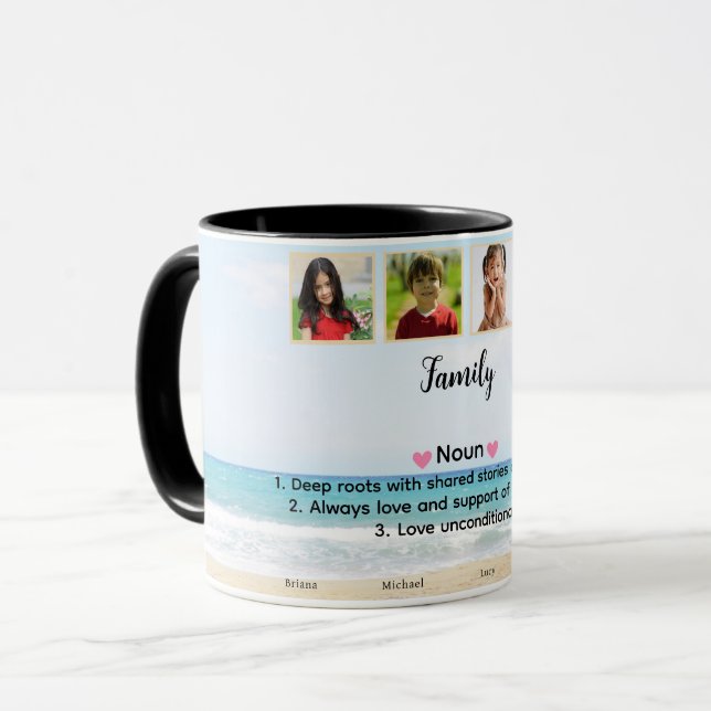 Mug Photo de famille personnalisée (Devant gauche)