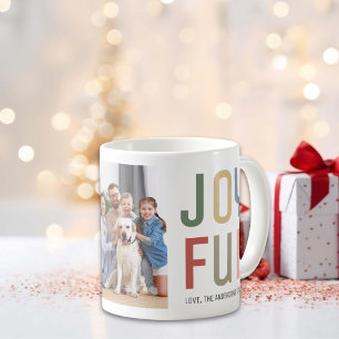 Mug Photo de famille personnalisée Joyeux Noël coloré