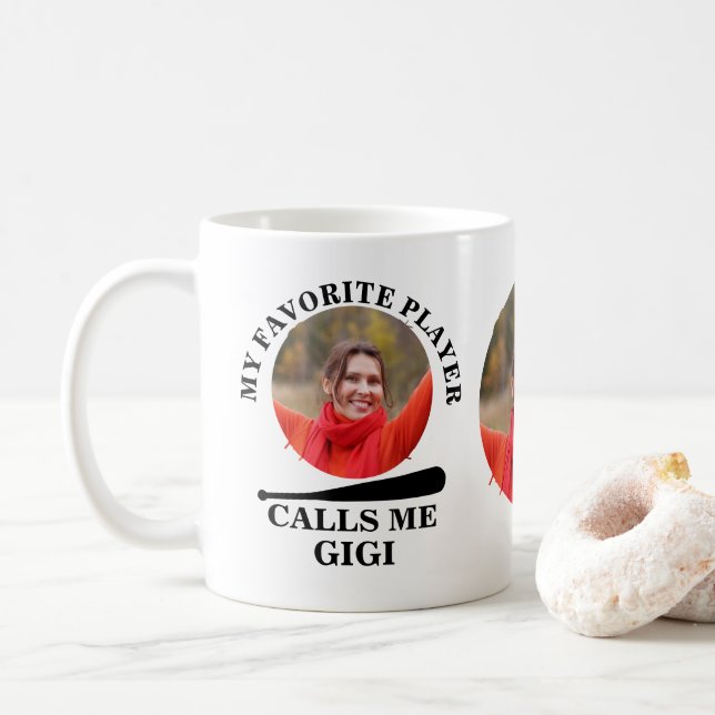 Mug Photo de forme de base-ball personnalisée mon base (Avec donut)