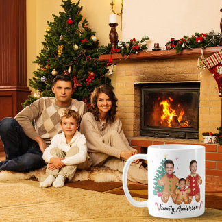 Mug Photo de la famille de pain d'épice personnalisé