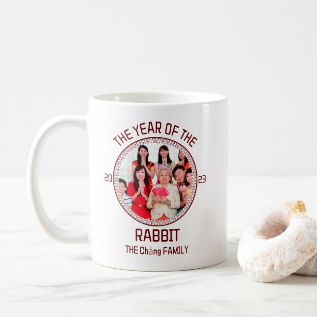 Mug Photo de la famille moderne chinoise (Avec donut)