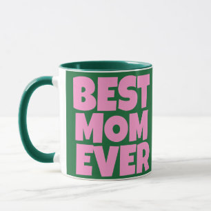 Mug Photo de la fête des mères rétro vert rose 