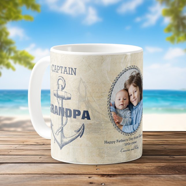 Mug Photo de la fête des pères grand-père nautique  (Créateur téléchargé)