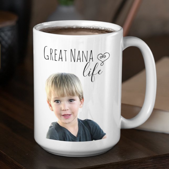 Mug Photo de la Personnaliser de vie Great Nana (Créateur téléchargé)