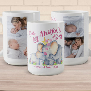 Mug Photo de la première fête des mères Maman et bébé