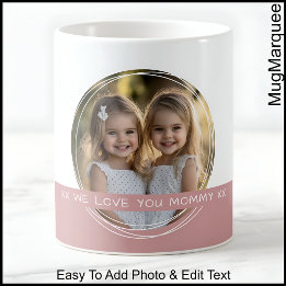 Mug Photo de maman avec texte personnalisé Rose Poussi