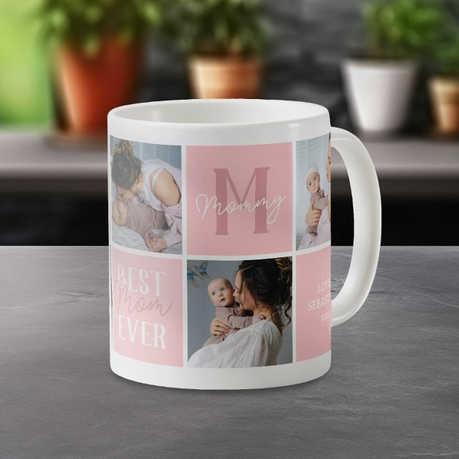 Mug Photo de Modern Pink Mom Collage (Créateur téléchargé)