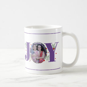 Mug Photo de Noël Purple Joy avec des baies