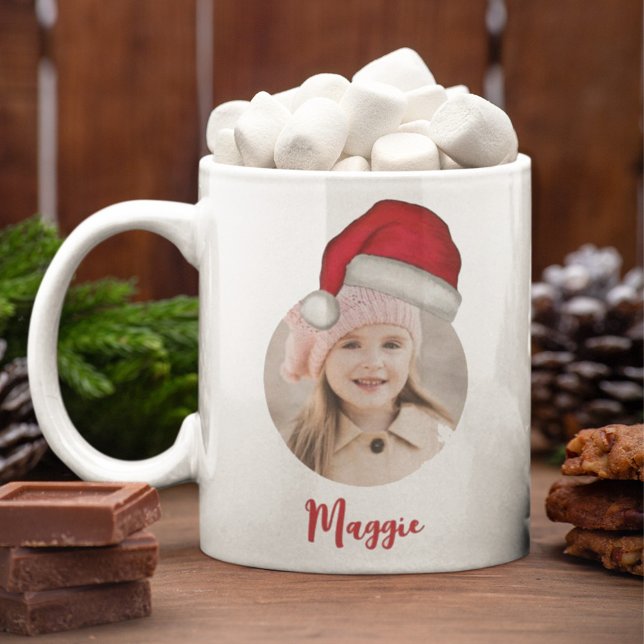 Mug Photo de Noël tendance simple mignonne Santa Hat (Créateur téléchargé)