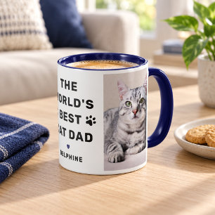 Mug Photo de Papa Chat le Meilleur du Monde Navy