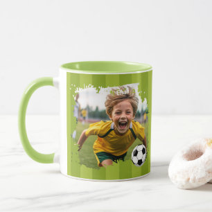 Mug Photo de soccer personnalisée - Nom et image perso