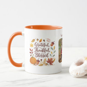 Mug Photo de Thanksgiving Bénis Reconnaissant Grateful