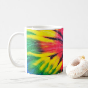 Mug Photo de Tie Dye en spirale arc-en-ciel