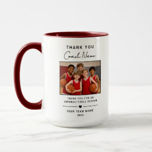 Mug Photo d'équipe de remerciement pour l'entraîneur s