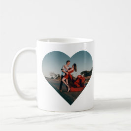Mug Photo du coeur avec messages d'amour violet et rou