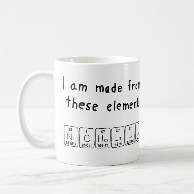 Mug Photo du nom périodique de la table Nicholaus (Gauche)