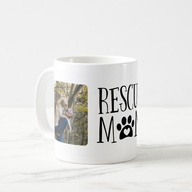 Mug Photo d'un Empreinte de patte noir Secouru Maman (Devant gauche)