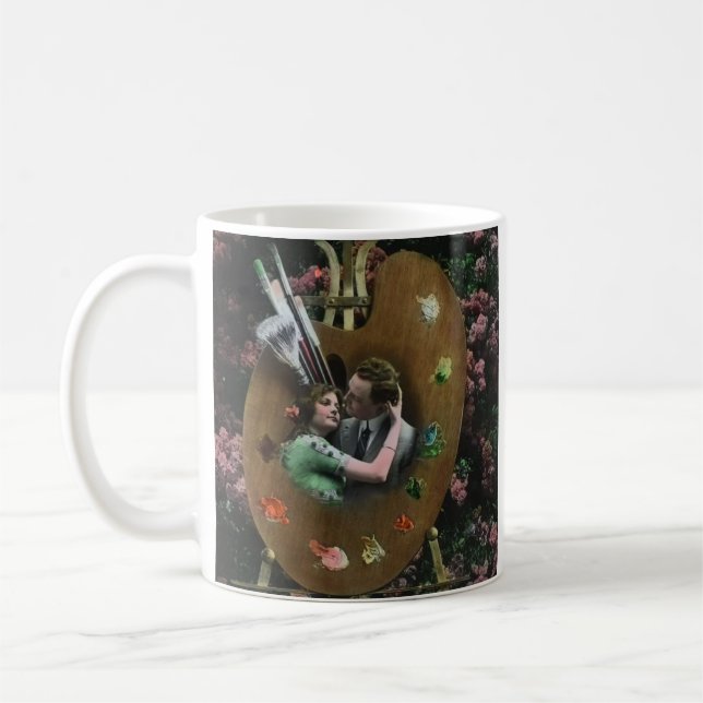 Mug Photo EDWARDIAN LOVERS SUR ARTISTES PALETTE C1910 (Gauche)